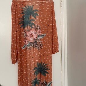 Rust Orange Tropical Bikini with Matching cover up